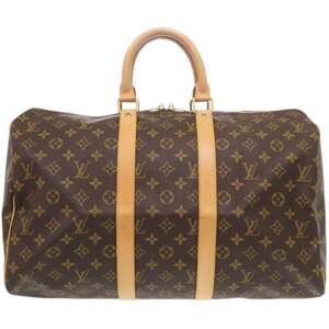 LOUIS VUITTON Authentic Brown Monogram Keepall 45 Boston Bag